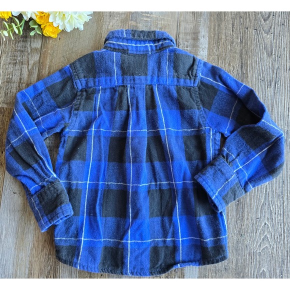 Wrangler Jeans Co. Blue Plaid Flannel Button Down Shirt Baby Boys 24m Western - Picture 7 of 7